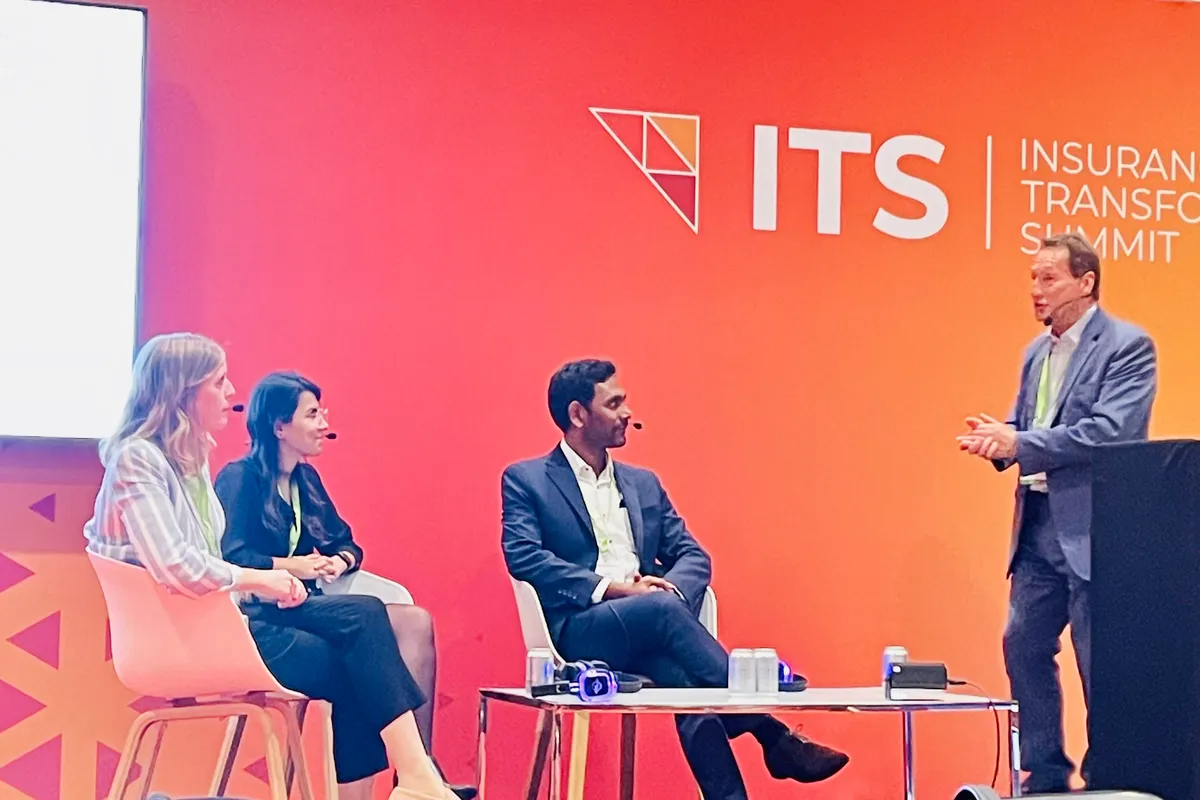 Banu speaking on a panel at the Insurance Transformation Summit 2024